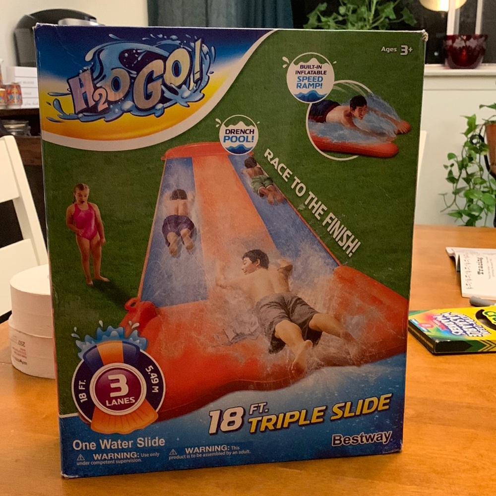 H2O Go 18ft triple lane water slide